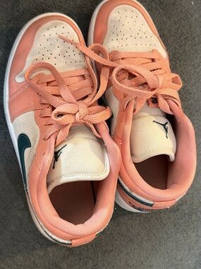 Jordan women’s ' Low-Top Sneakers in Peach and Teal